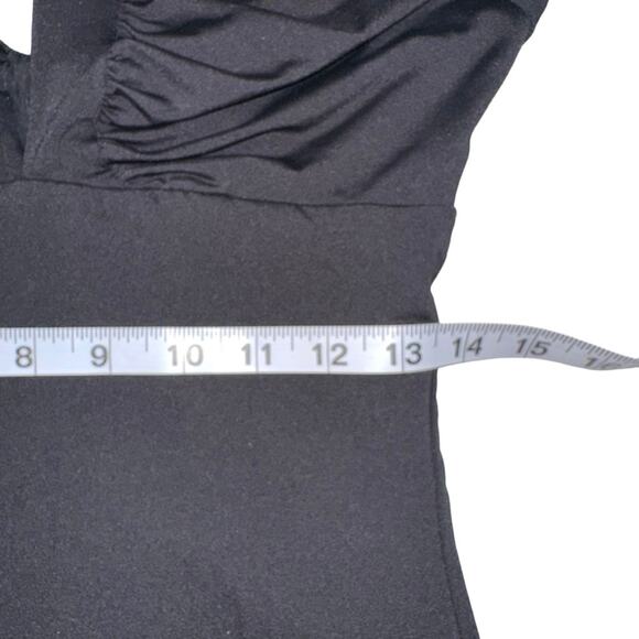 NWT Bardot Guilia Side Slit Halter Black Midi Dress MEDIUM - Picture 8 of 10